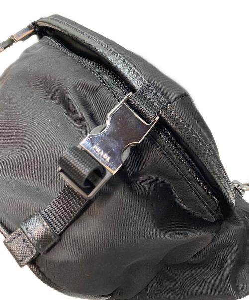 PRADA（プラダ）PRADA (プラダ) Re-Nylon xサフィアーノレザー ショルダーバッグ ブラックの古着・服飾アイテム