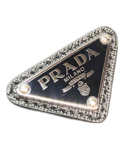 PRADA（プラダ）PRADA (プラダ) Re-Nylon xサフィアーノレザー ショルダーバッグ ブラックの古着・服飾アイテム