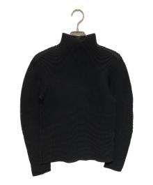 me ISSEY MIYAKE（ミーイッセイ ミヤケ）の古着「ハイネックプリーツカットソー」｜ブラック