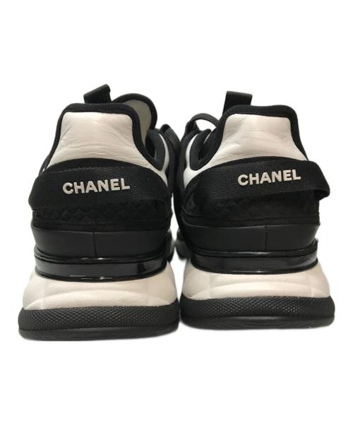 CHANEL（シャネル）CHANEL　 (シャネル) レザー×ファブリック スニーカー ブラック×ホワイト サイズ:38の古着・服飾アイテム