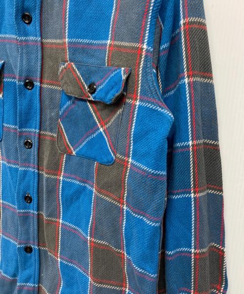 Sears（シアーズ）Sears (シアーズ) 60’s チェックネルシャツ ブルー×レッド サイズ:Mの古着・服飾アイテム