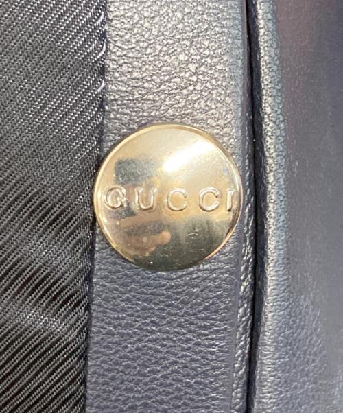 GUCCI（グッチ）GUCCI (グッチ) ウェブストライプレザー ボンバージャケット ブラック サイズ:44の古着・服飾アイテム