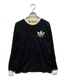 GUCCI×adidas（グッチ×アディダス）の古着「コラボ ロゴカットソー」｜ブラック×ホワイト