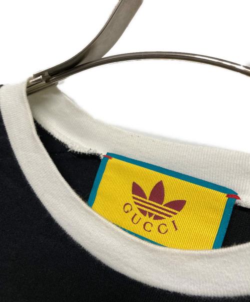 GUCCI（グッチ）GUCCI (グッチ) adidas (アディダス) コラボ ロゴカットソー ブラック×ホワイト サイズ:XSの古着・服飾アイテム