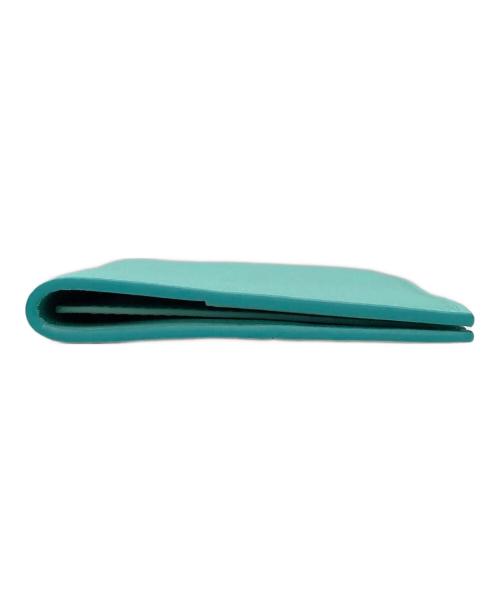 TIFFANY & Co.（ティファニー）Tiffany & Co. (ティファニー) パスポートカバー ターコイズブルー×ホワイトの古着・服飾アイテム