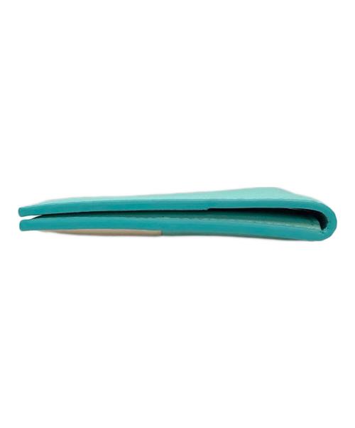 TIFFANY & Co.（ティファニー）Tiffany & Co. (ティファニー) パスポートカバー ターコイズブルー×ホワイトの古着・服飾アイテム