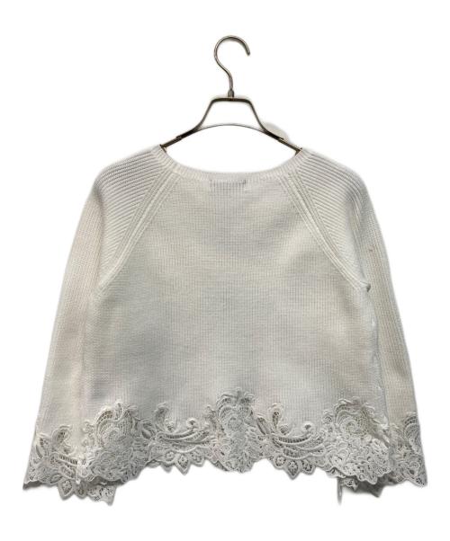 JUSGLITTY（ジャスグリッティー）JUSGLITTY (ジャスグリッティー) レースヘムニット ホワイト サイズ:2の古着・服飾アイテム