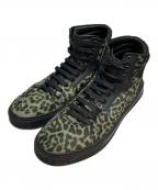 Yves Saint Laurentイヴサンローラン）の古着「ハラコレオパードハイカットスニーカー」｜グリーン
