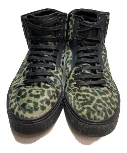 Yves Saint Laurent（イヴサンローラン）Yves Saint Laurent  (イヴ・サンローラン) ハラコレオパードハイカットスニーカー グリーン サイズ:SIZE 42の古着・服飾アイテム