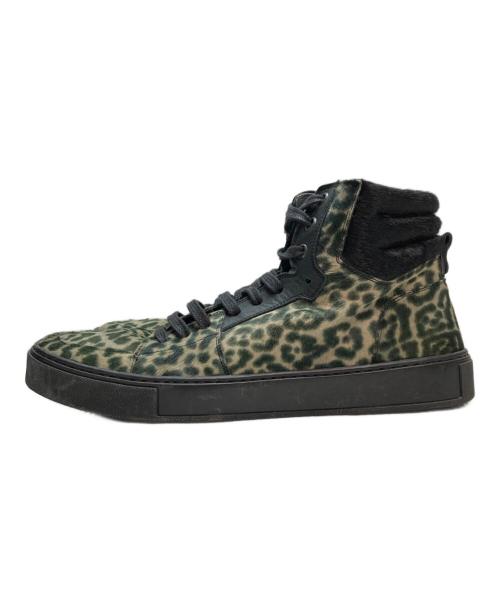 Yves Saint Laurent（イヴサンローラン）Yves Saint Laurent  (イヴ・サンローラン) ハラコレオパードハイカットスニーカー グリーン サイズ:SIZE 42の古着・服飾アイテム