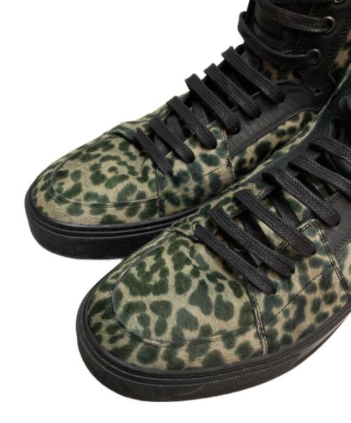 Yves Saint Laurent（イヴサンローラン）Yves Saint Laurent  (イヴ・サンローラン) ハラコレオパードハイカットスニーカー グリーン サイズ:SIZE 42の古着・服飾アイテム