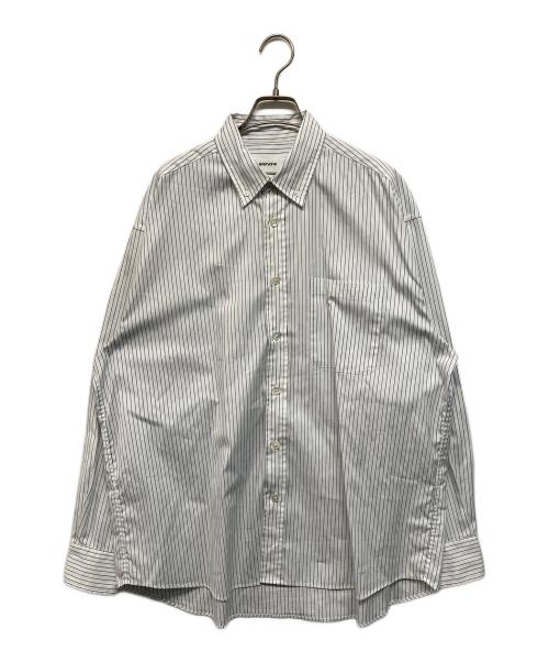 everyone（エブリワン）everyone (エブリワン) classic button down shirt クラシックボタンダウンシャツ ホワイト×ブルー サイズ:Lの古着・服飾アイテム