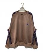 Needlesニードルズ）の古着「Track Crew Neck Shirt(トラック クルー ネック シャツ)」｜パープル×ベージュ