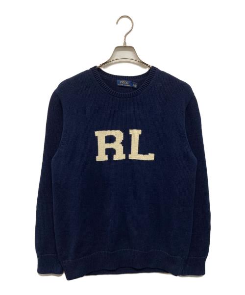 POLO RALPH LAUREN（ポロ・ラルフローレン）POLO RALPH LAUREN (ポロ・ラルフローレン) INTARSIA RL KNIT/インターシャニット ネイビー サイズ:Lの古着・服飾アイテム