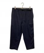 ENNOYエンノイ）の古着「24SS WOOL BLEND RIP STOP EASY PANTS（ウールブレンド・リップストップ・イージーパンツ）」｜ネイビー