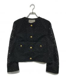 heliopole（エリオポール）の古着「EMBROIDERY LACE JACKET」｜ブラック