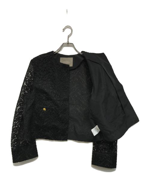 heliopole（エリオポール）heliopole (エリオポール) EMBROIDERY LACE JACKET ブラック サイズ:SIZE 38の古着・服飾アイテム