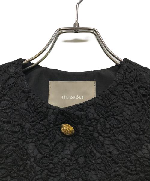 heliopole（エリオポール）heliopole (エリオポール) EMBROIDERY LACE JACKET ブラック サイズ:SIZE 38の古着・服飾アイテム