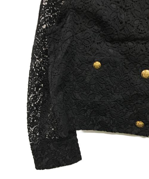 heliopole（エリオポール）heliopole (エリオポール) EMBROIDERY LACE JACKET ブラック サイズ:SIZE 38の古着・服飾アイテム