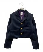 RHODOLIRIONロドリリオン）の古着「NAVY BLAZER DOUBLE KNIT(ネイビー ブレザー ダブル ニット)」｜ネイビー