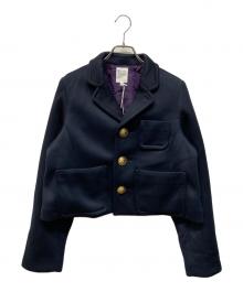 RHODOLIRION（ロドリリオン）の古着「NAVY BLAZER DOUBLE KNIT(ネイビー ブレザー ダブル ニット)」｜ネイビー