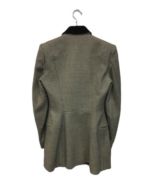 HERMES（エルメス）HERMES (エルメス) 襟ベロア切替ウールジャケット フランス製 カシミア混 ブラック×ベージュ サイズ:SIZE 36の古着・服飾アイテム