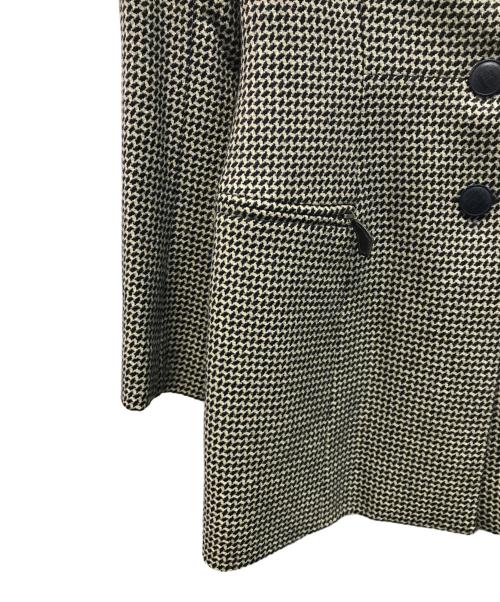 HERMES（エルメス）HERMES (エルメス) 襟ベロア切替ウールジャケット フランス製 カシミア混 ブラック×ベージュ サイズ:SIZE 36の古着・服飾アイテム
