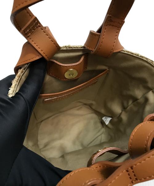 VIOLAd'ORO（ヴィオラドーロ）VIOLAd'ORO (ヴィオラドーロ) カゴバッグ ベージュ×ブラックの古着・服飾アイテム