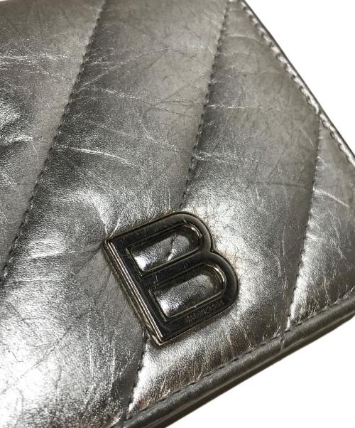 BALENCIAGA（バレンシアガ）BALENCIAGA (バレンシアガ) CRASH 2つ折り財布 シルバーの古着・服飾アイテム