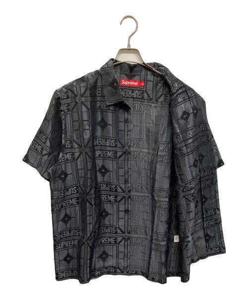 SUPREME（シュプリーム）Supreme (シュプリーム) 24SS Tray Jacquard S/S Shirt（トレイ ジャカード ショートスリーブ シャツ） ブラック×グレー サイズ:Lの古着・服飾アイテム