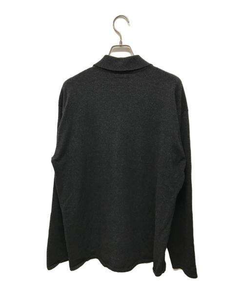 AURALEE（オーラリー）AURALEE (オーラリー) HIGH TWIST WOOL KNIT SHIRT CARDIGAN(ハイ ツイスト ウール ニット シャツ カーディガン) 日本製 ブラック サイズ:SIZE 4の古着・服飾アイテム