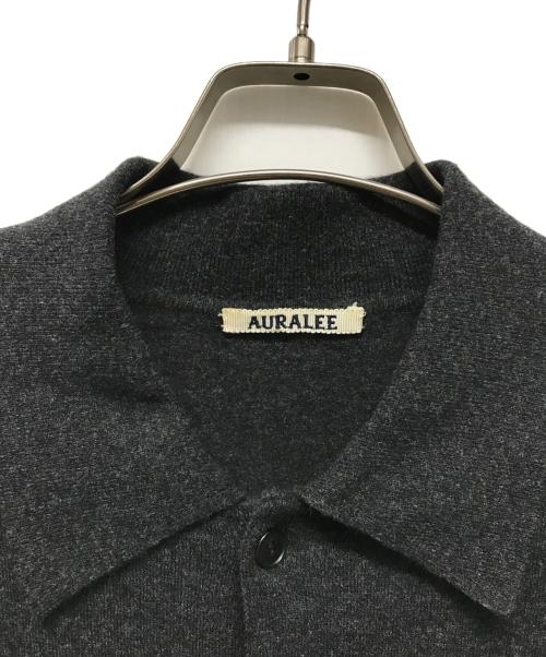 AURALEE（オーラリー）AURALEE (オーラリー) HIGH TWIST WOOL KNIT SHIRT CARDIGAN(ハイ ツイスト ウール ニット シャツ カーディガン) 日本製 ブラック サイズ:SIZE 4の古着・服飾アイテム