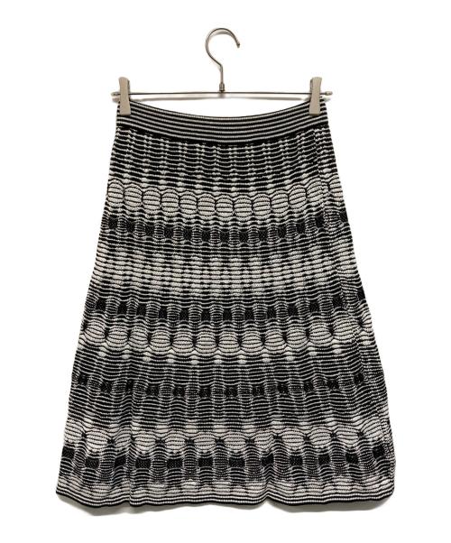 missoni（ミッソーニ）MISSONI (ミッソーニ) ニットスカート ブラック×ホワイト サイズ:40 未使用品の古着・服飾アイテム