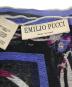 Emilio Pucci (エミリオ プッチ) リネンコットン大判ストール 蝶柄 バタフライ ブラック×ブラウン：10000円