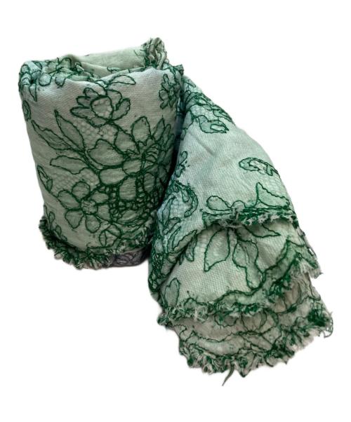 FALIERO SARTI（ファリエロサルティ）FALIERO SARTI (ファリエロサルティ) グラデーション大判刺繍スカーフ グリーン×ブルーの古着・服飾アイテム