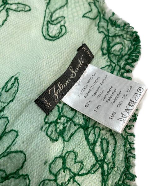 FALIERO SARTI（ファリエロサルティ）FALIERO SARTI (ファリエロサルティ) グラデーション大判刺繍スカーフ グリーン×ブルーの古着・服飾アイテム