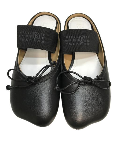 MM6 Maison Margiela（エムエムシックスメゾンマルジェラ）MM6 Maison Margiela (エムエムシックスメゾンマルジェラ) アナトミック ナンバリング バレエミュール ブラック サイズ:SIZE 36の古着・服飾アイテム