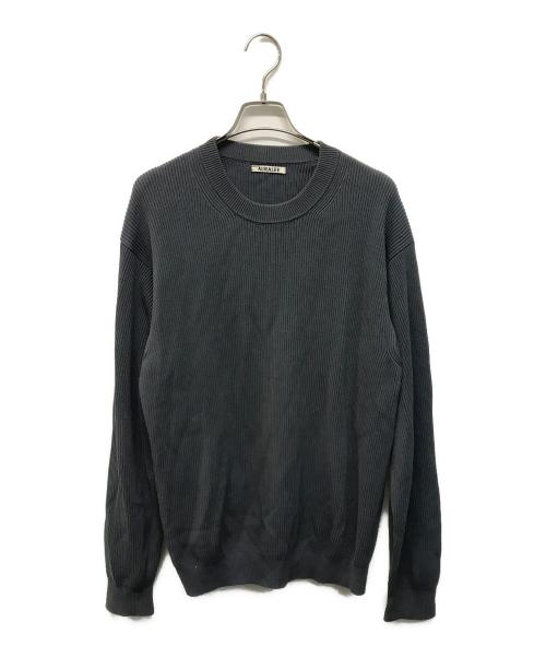 AURALEE（オーラリー）AURALEE (オーラリー) SUPER HARD TWIST RIB KNIT P/O ネイビー サイズ:SIZE 4の古着・服飾アイテム