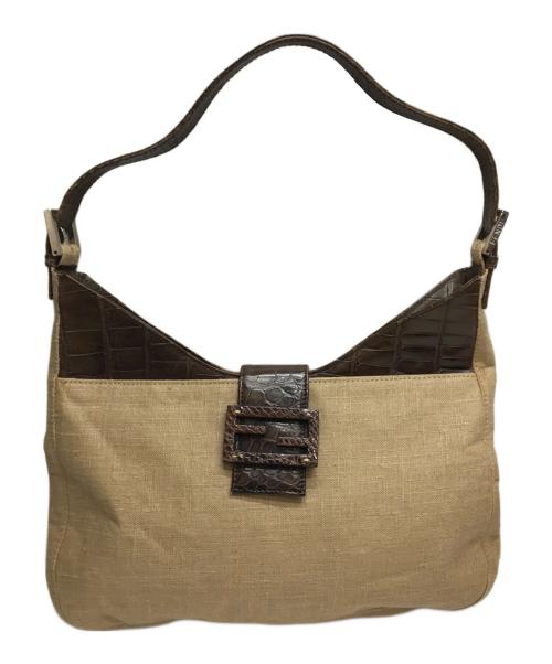 FENDI（フェンディ）FENDI (フェンディ) リネンワンショルダーバッグ ハンドバック アイボリーの古着・服飾アイテム