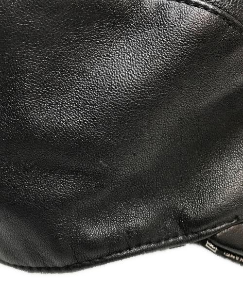 CHANEL（シャネル）CHANEL (シャネル) ラムスキンココマークキャップ ブラック サイズ:Mの古着・服飾アイテム