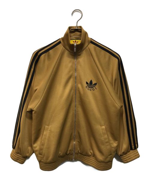 adidas（アディダス）adidas (アディダス) GUCCI (グッチ) Cotton Jersey Zip Jacket/コットン・ジャージー・ジップ・ジャケット　トラックジャケット ブラウン サイズ:XSの古着・服飾アイテム