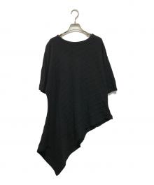 Y's（ワイズ）の古着「アシンメトリーカットソー」｜ブラック