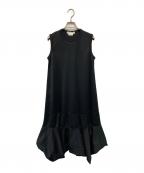 COMME des GARCONSコムデギャルソン）の古着「裾ドレープデザインワンピース」｜ブラック