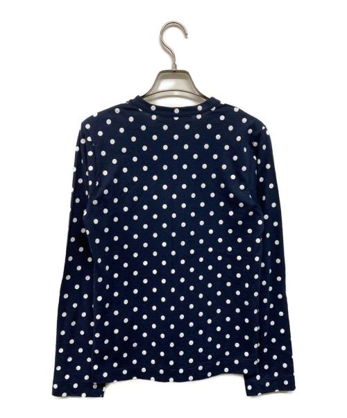 PLAY COMME des GARCONS（プレイコムデギャルソン）PLAY COMME des GARCONS (プレイコムデギャルソン) ポルカドット長袖カットソー ネイビー サイズ:S 未使用品の古着・服飾アイテム