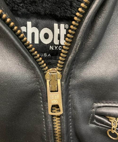 Schott（ショット）Schott (ショット) ライナー付シングルライダースジャケット ブラック サイズ:SIZE34の古着・服飾アイテム