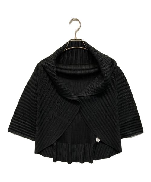 PLEATS PLEASE（プリーツプリーズ）PLEATS PLEASE (プリーツプリーズ) プリーツカーディガン ブラック サイズ:FREEの古着・服飾アイテム