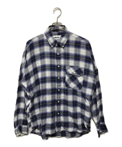 PALACE（パレス）PALACE (パレス) GHOST SHIRT　バックロゴ　オンブレチェック ブルー サイズ:SIZE Sの古着・服飾アイテム