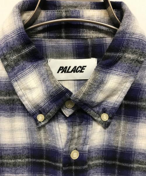 PALACE（パレス）PALACE (パレス) GHOST SHIRT　バックロゴ　オンブレチェック ブルー サイズ:SIZE Sの古着・服飾アイテム