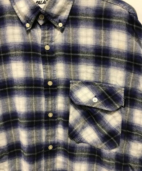 PALACE（パレス）PALACE (パレス) GHOST SHIRT　バックロゴ　オンブレチェック ブルー サイズ:SIZE Sの古着・服飾アイテム