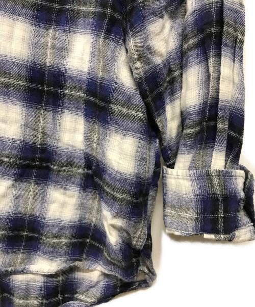 PALACE（パレス）PALACE (パレス) GHOST SHIRT　バックロゴ　オンブレチェック ブルー サイズ:SIZE Sの古着・服飾アイテム